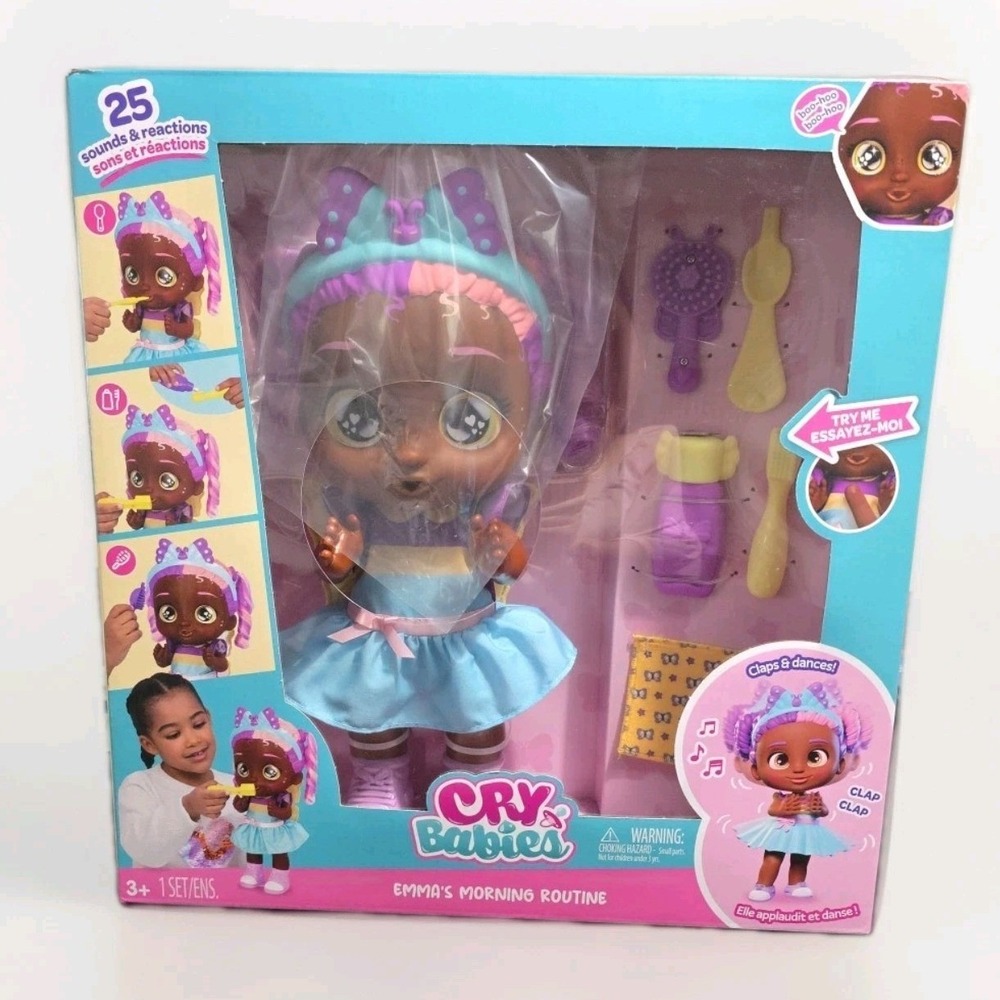 Cry Babies Emma Morning‎ Routine Doll Interactive 20+ Sounds Toy New